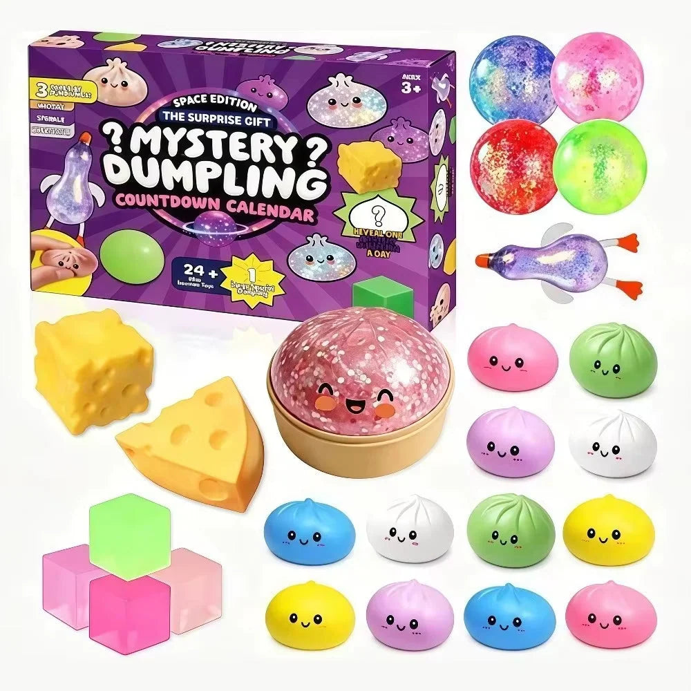 Advent Calendar Foam Dumpling Squishies Slow-Return Set of 24