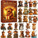 Advent Calendar Highland Cow 24 Resin Figurines