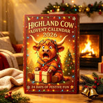 Advent Calendar Highland Cow 24 Resin Figurines