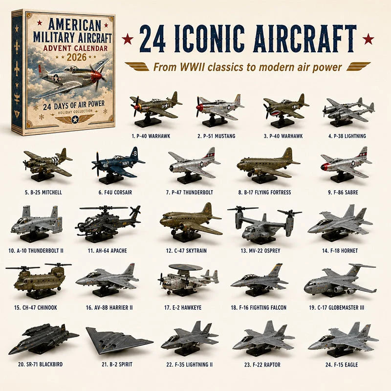 Advent Calendar Military Aircraft 24 Miniature Models