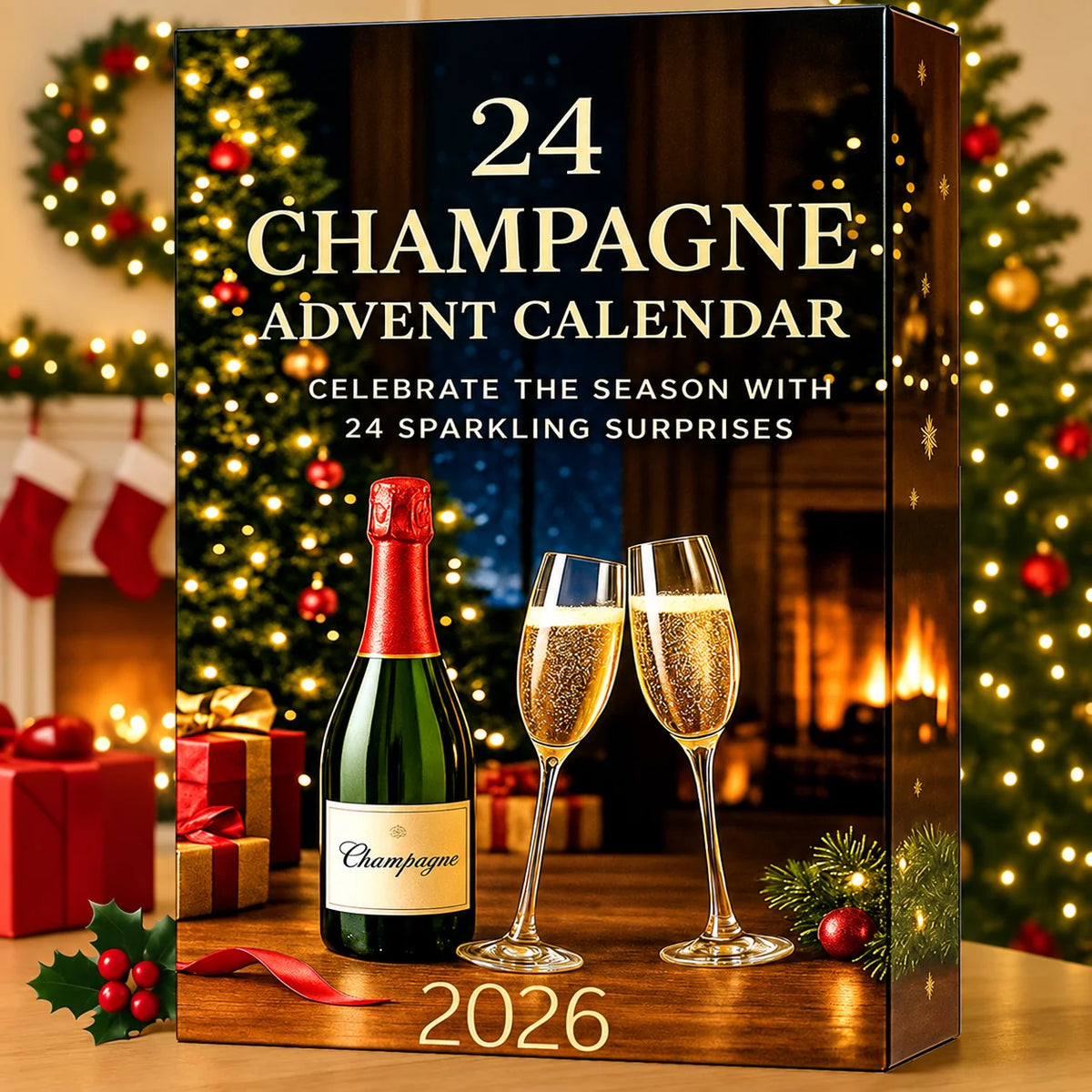 Advent Calendar Miniature Bottle Ornaments 24-Day Countdown