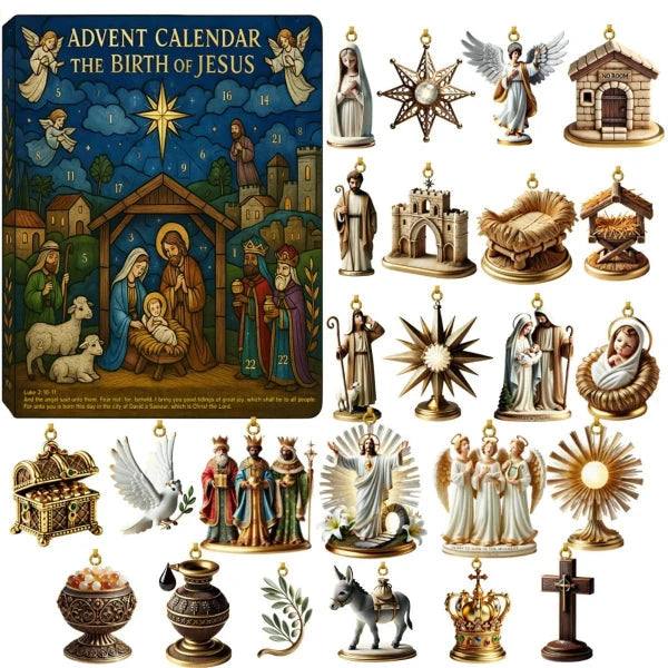 Advent Calendar Nativity Scene 24 Figures Reusable