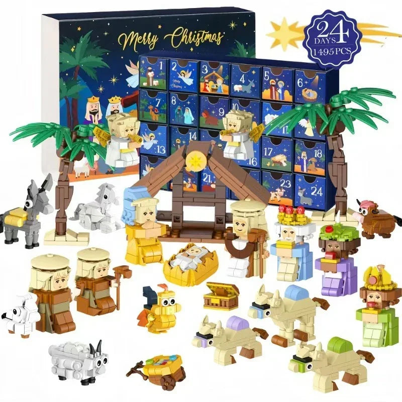 Advent Calendar Nativity Scene 24 Miniature Figures