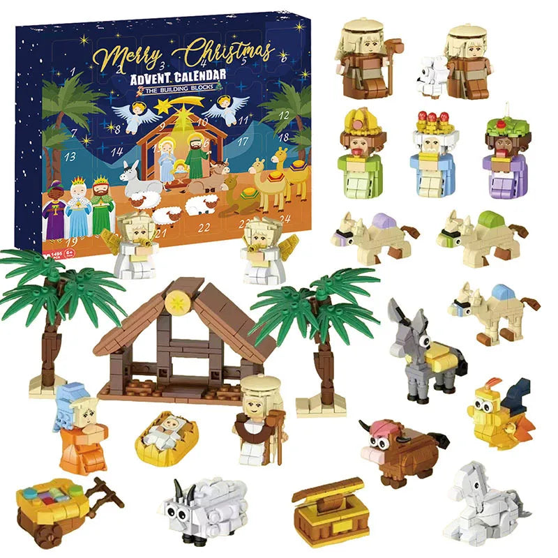 Advent Calendar Nativity Scene 24 Miniature Figures