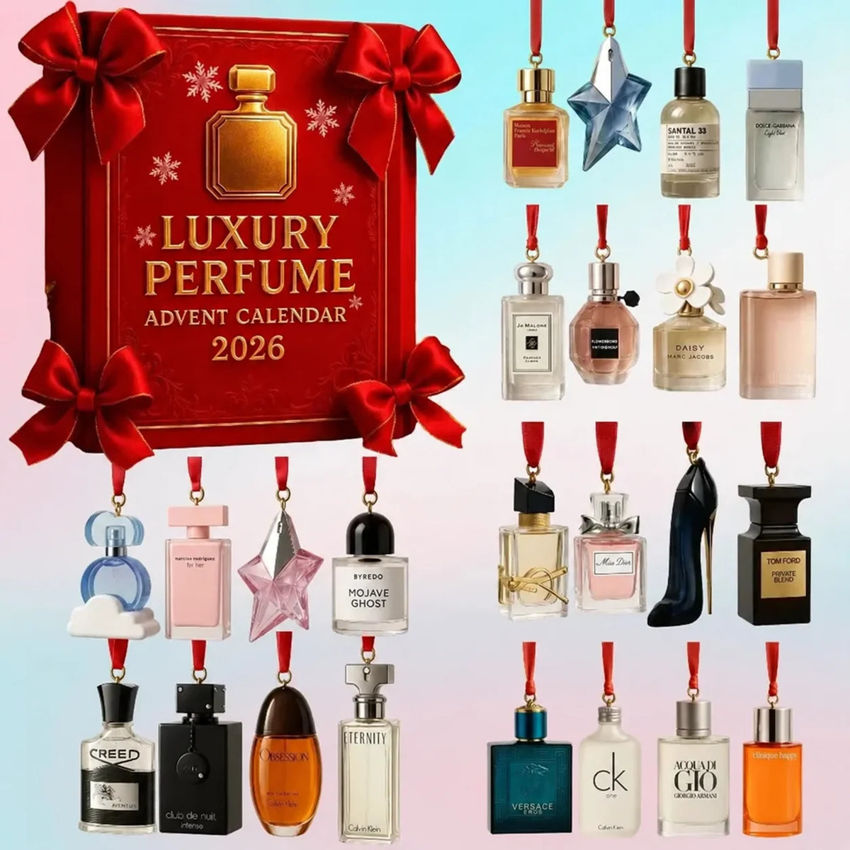 Advent Calendar Perfume Bottle Charms 24-Piece Set