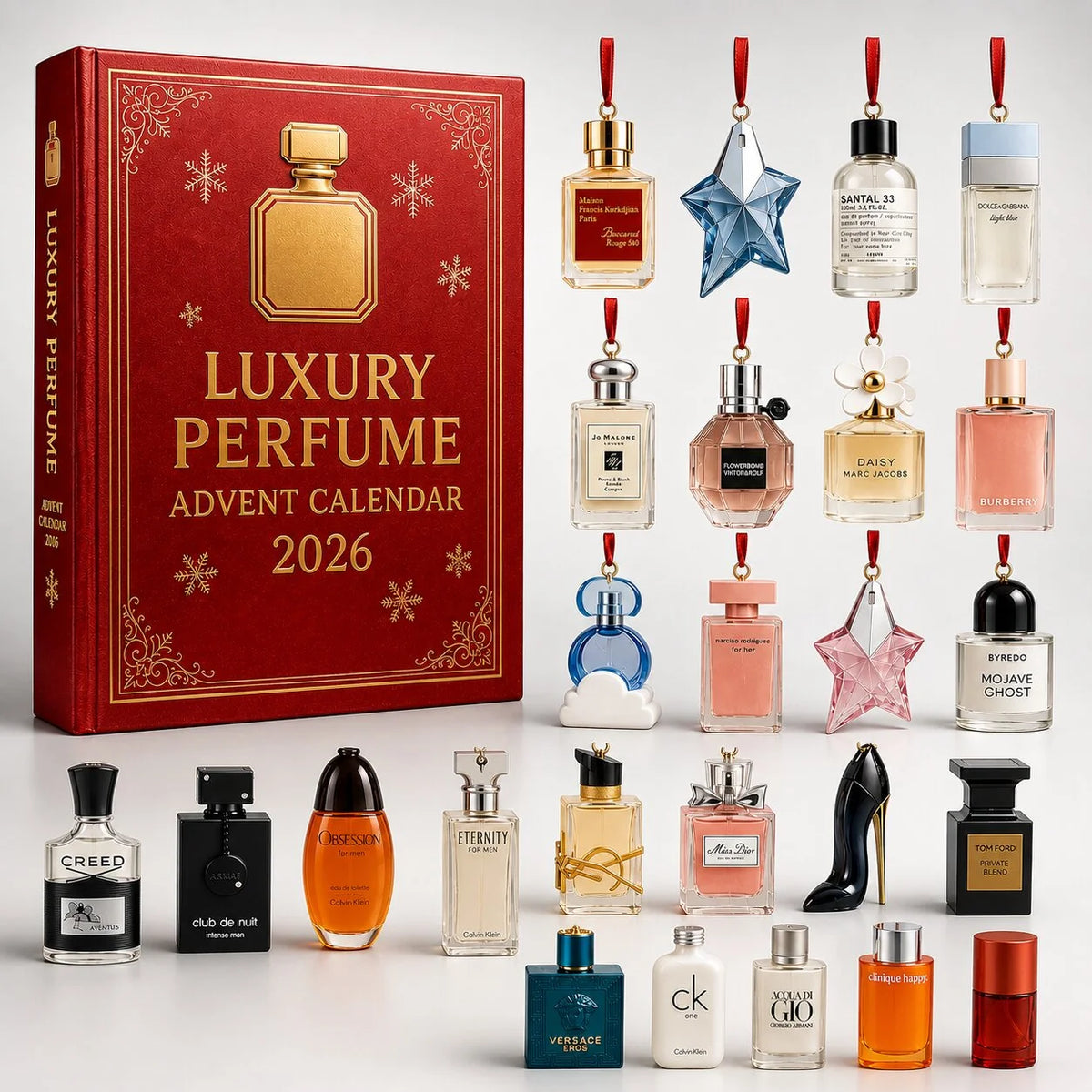 Advent Calendar Perfume Bottle Design 24-Day Countdown