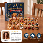 Advent Calendar Scottish Highland Cow Figures 24-Piece Set