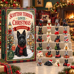 Advent Calendar Scottish Terrier Design 24-Day Countdown Hanging & Standing