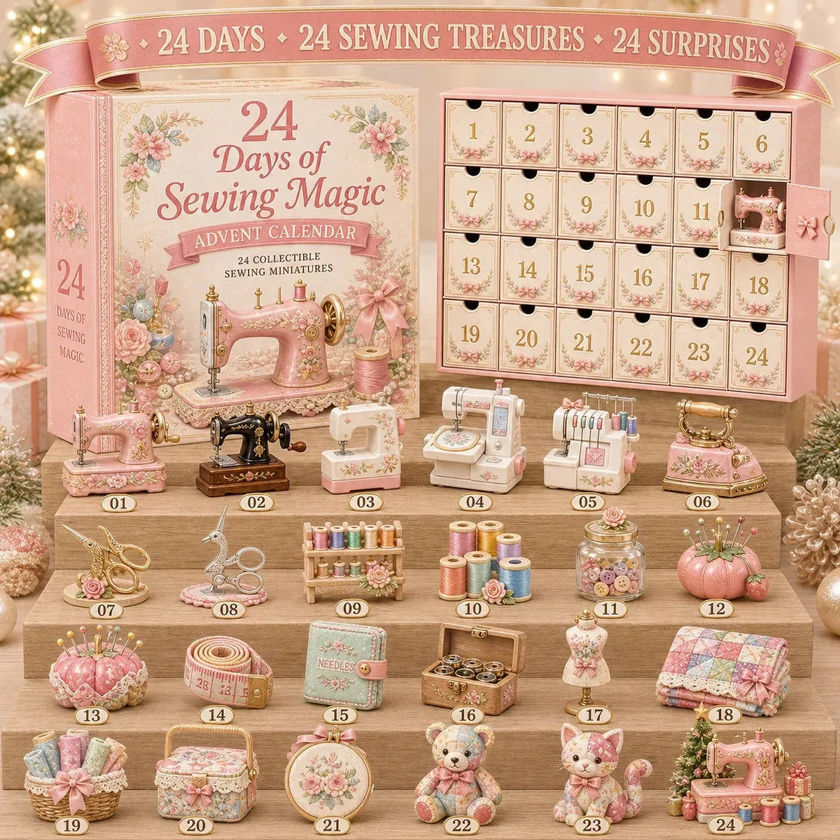 Advent Calendar Sewing-Themed 24 Miniatures