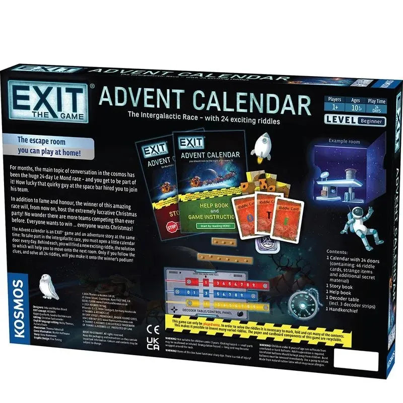 Advent Calendar Space-Themed 24-Day Screen-Free Puzzle Game