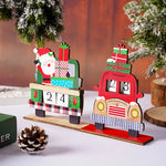 Advent Calendar Wooden Santa Truck Movable Numbers