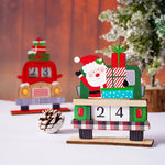 Advent Calendar Wooden Santa Truck Movable Numbers
