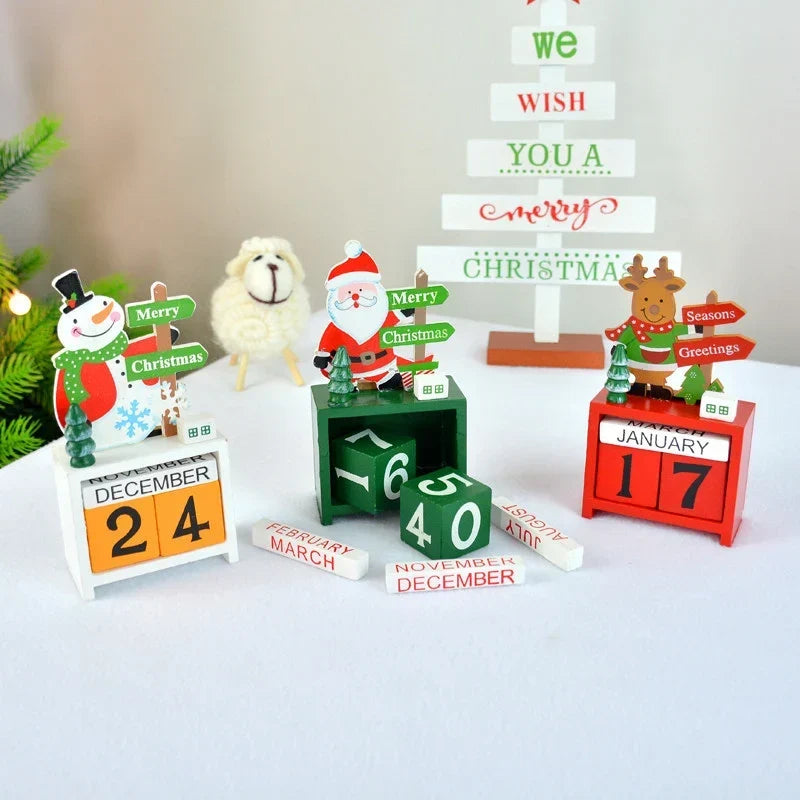 Advent Calendar Wooden Snowman 24 Compartments
