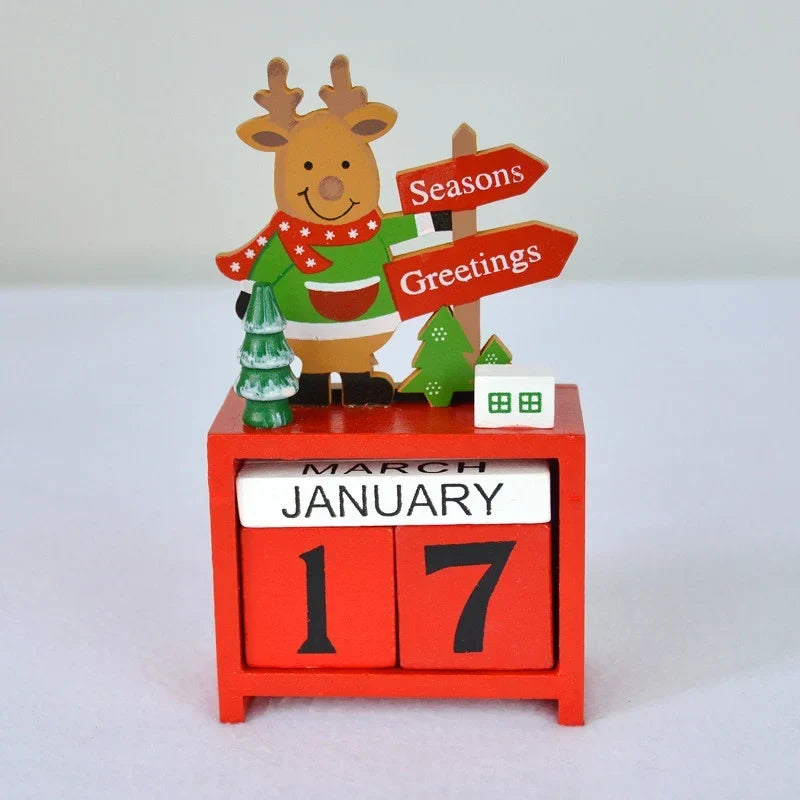 Advent Calendar Wooden Snowman 24 Compartments