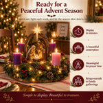Advent Wreath Lighted Nativity Scene Four Flameless Candles