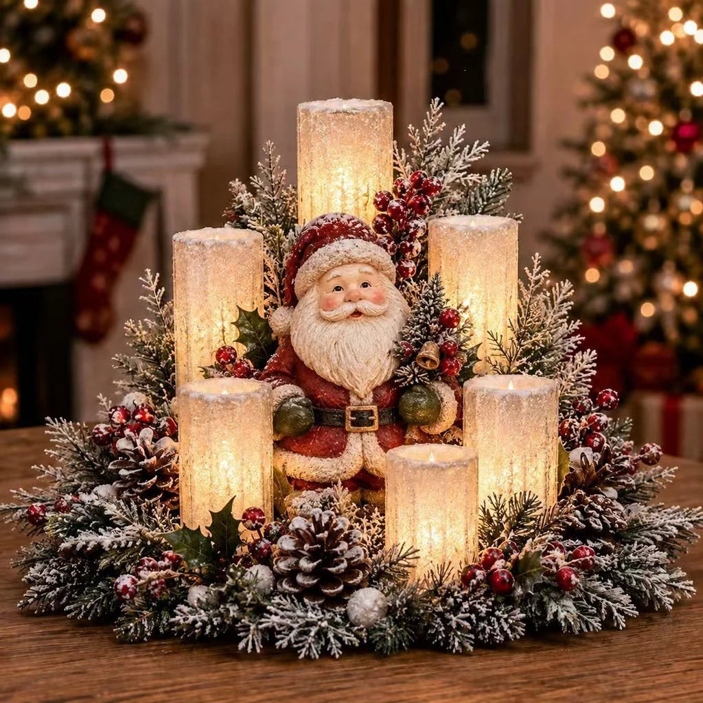 Advent Wreath Lighted Nativity Scene Four Flameless Candles