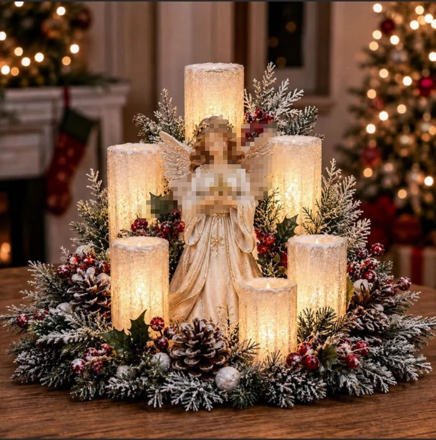 Advent Wreath Lighted Nativity Scene Four Flameless Candles