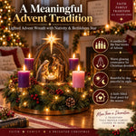 Advent Wreath Lighted Nativity Scene Four Flameless Candles