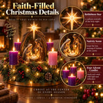 Advent Wreath Lighted Nativity Scene Four Flameless Candles