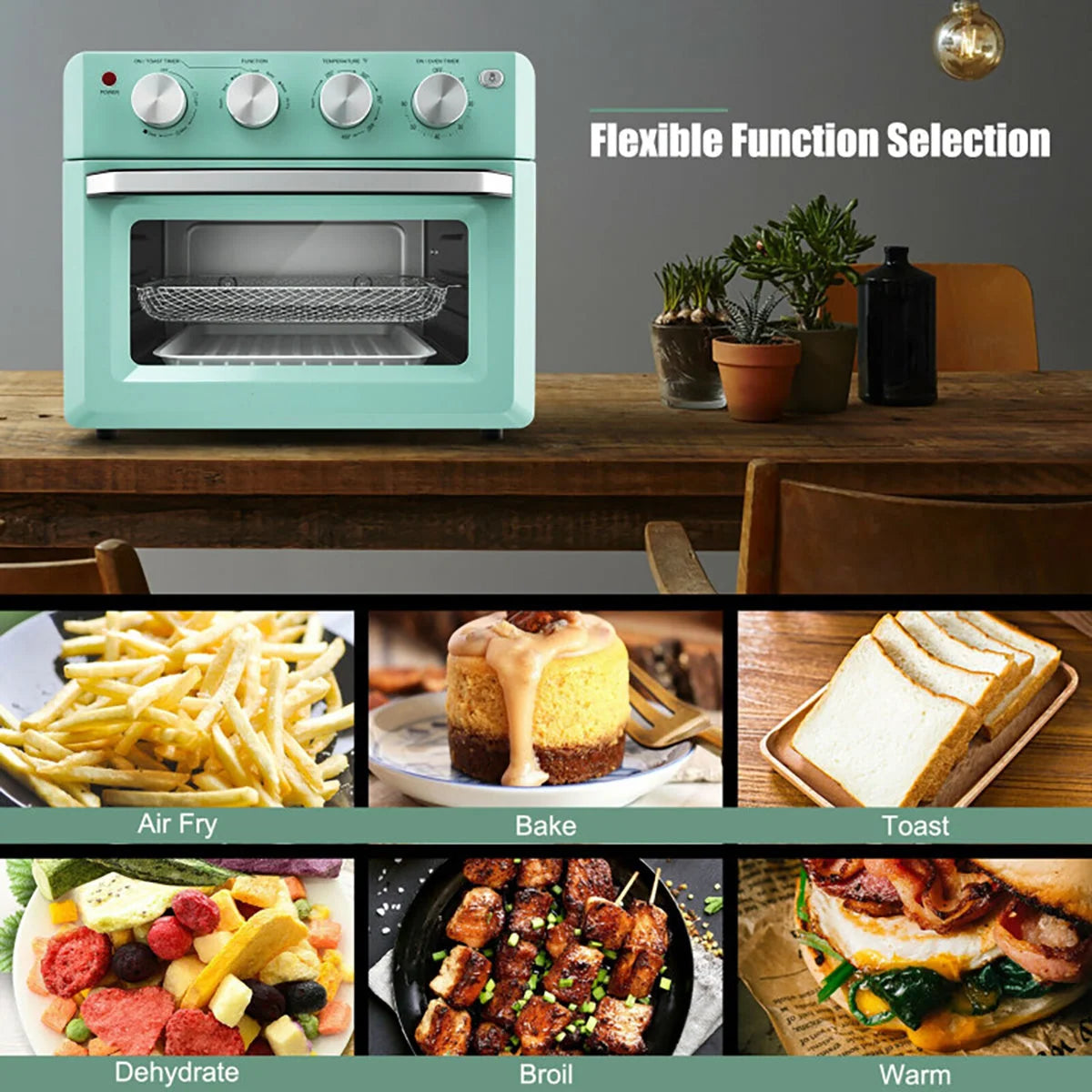 Air Fryer Toaster Oven 7-In-1 19-Quart Capacity Oil-Free Convection
