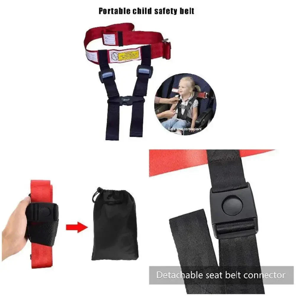 Airplane Safety Harness Adjustable Straps Foldable Design