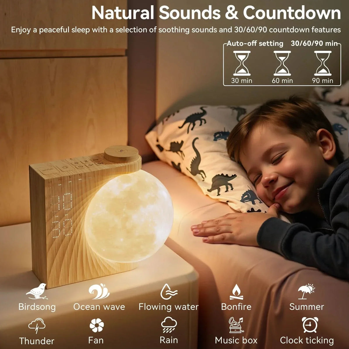 Alarm Clock Sunrise Simulation Sleep Sounds Adjustable Display Brightness
