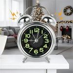 Alarm Clock Twin-Bell Extra-Loud Silent Quartz Movement