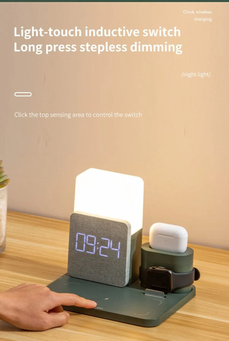 Alarm Clock Wireless Charging Night Light