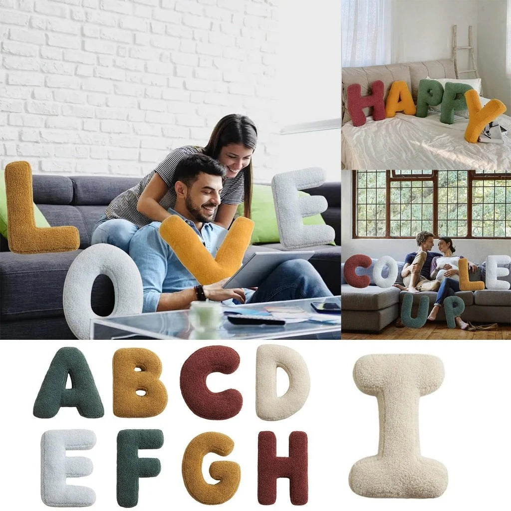 Alphabet Letter Pillow Soft Velvet Personalized Decor