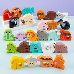 Alphabet Puzzle Wooden Animal-Shaped Letters Set of 26