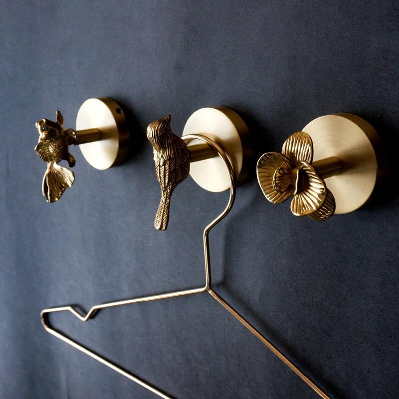 Animal Coat Hook Solid Brass Polished Gold Finish