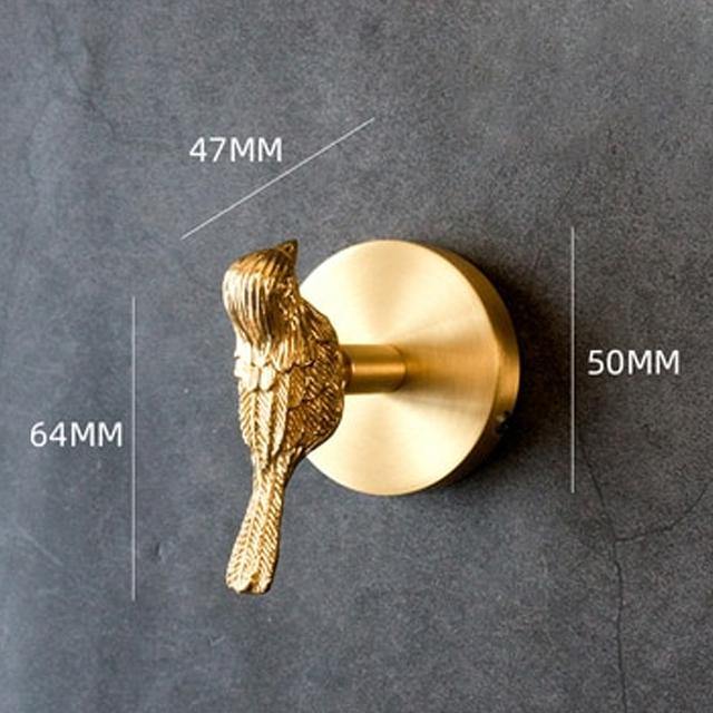 Animal Coat Hook Solid Brass Polished Gold Finish