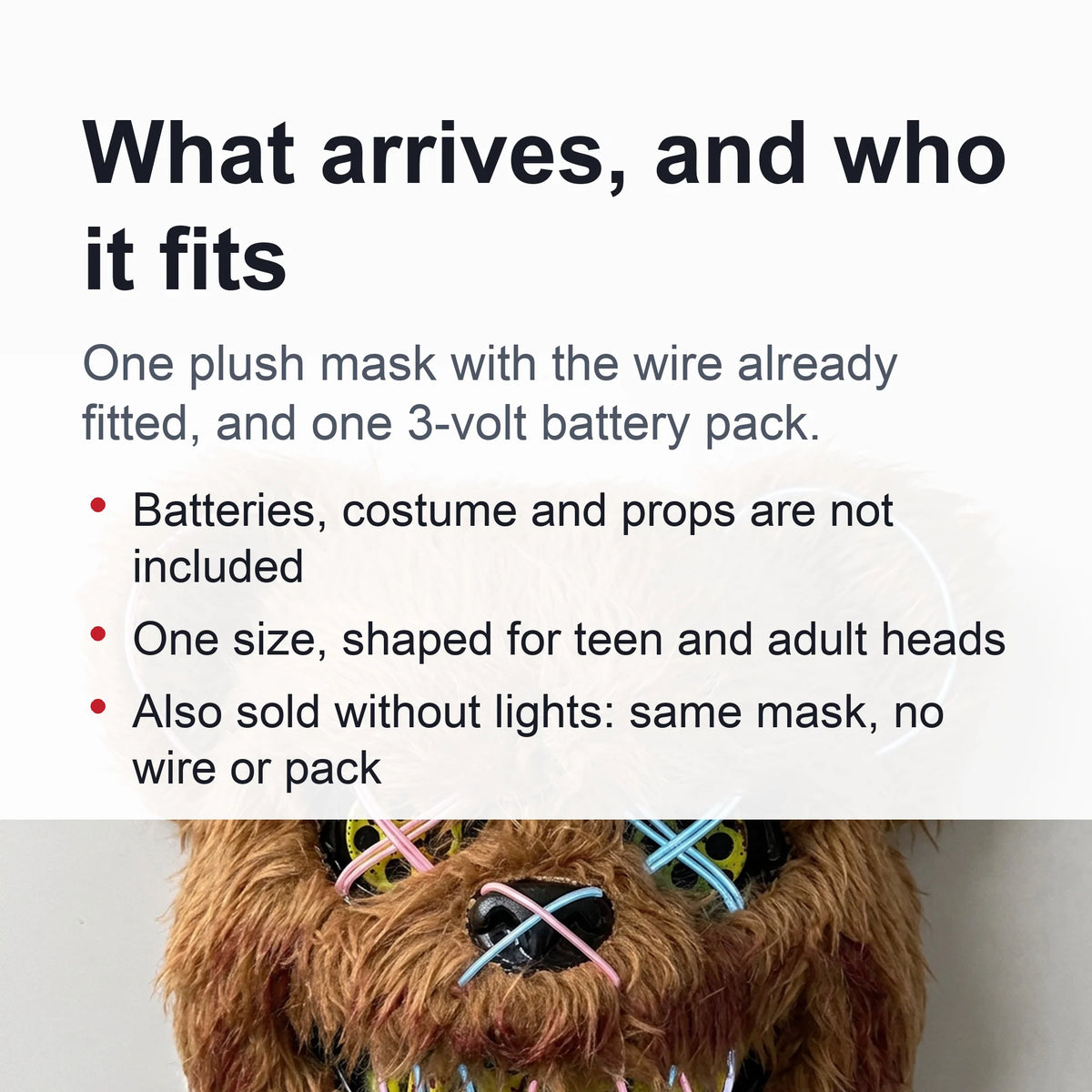 Animal Costume Mask Glowing LED Three Lighting Modes