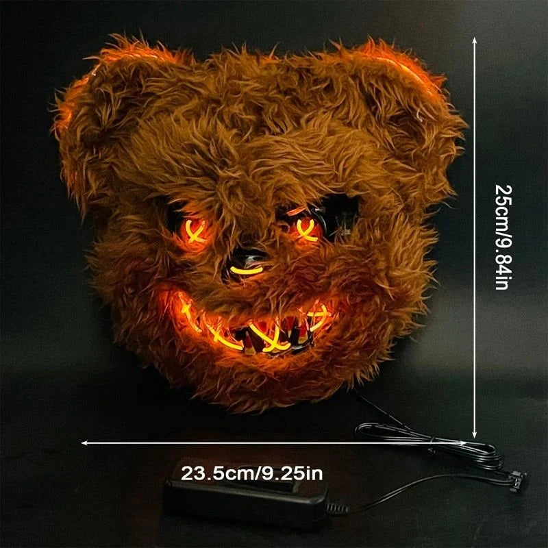 Animal Mask Glowing LED Eyes Battery-Powered Rabbit or Bear Design