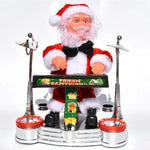 Animated Santa Figurine Climbing Motion Lights & Sound Battery-Powered