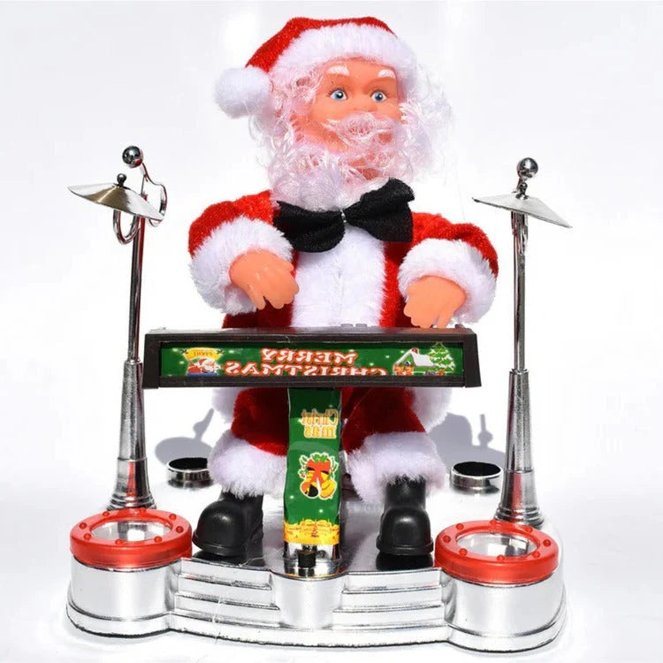 Animated Santa Figurine Climbing Motion Lights & Sound Battery-Powered