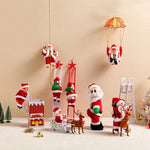Animated Santa Figurine Climbing Motion Lights & Sound Battery-Powered