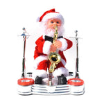 Animated Santa Figurine Climbing Motion Lights & Sound Battery-Powered