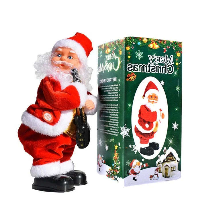 Animated Santa Figurine Climbing Motion Lights & Sound Battery-Powered