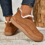 Ankle Boots Plush Lined Slip-On Textured Grip Sole