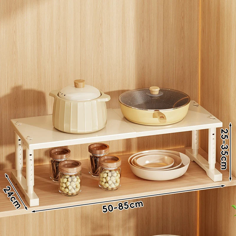 Appliance Storage Rack Expandable Width Adjustable Height Metal Frame