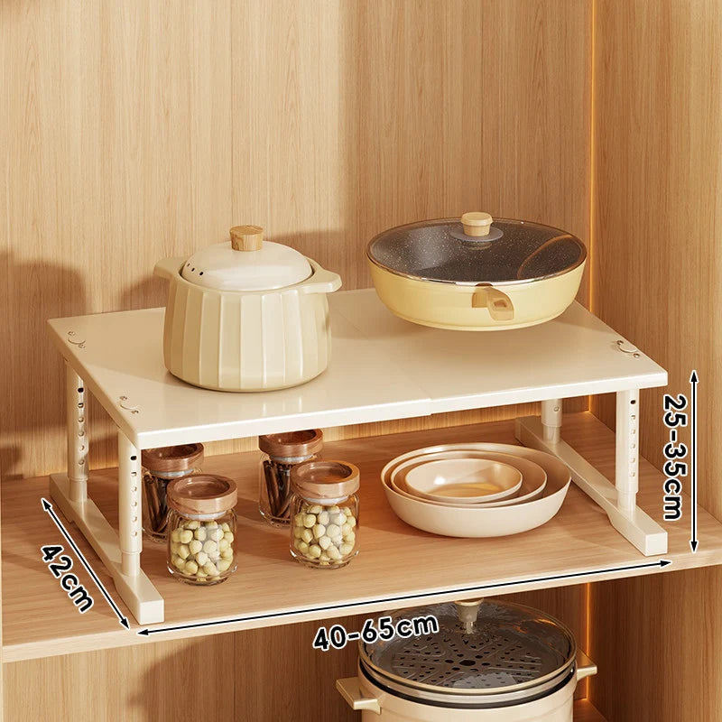 Appliance Storage Rack Expandable Width Adjustable Height Metal Frame