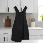 Apron Dress Cross-Back Fit Two Spacious Front Pockets Machine Washable