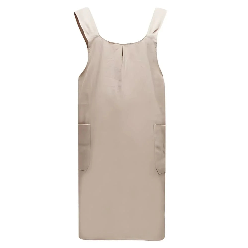 Apron Dress Cross-Back Fit Two Spacious Front Pockets Machine Washable