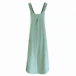 Apron Dress Cross-Back Fit Two Spacious Front Pockets Machine Washable