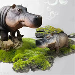 Aquarium Air Bubbler Hippo Resin Decoration