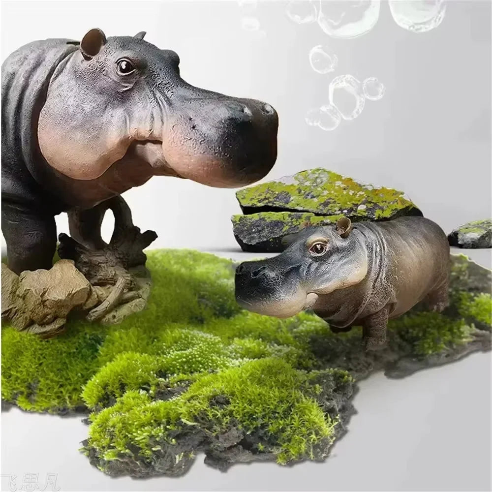 Aquarium Air Bubbler Hippo Resin Decoration