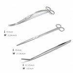 Aquarium Aquascaping Tool Set Stainless Steel Ridged Grip