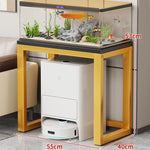 Aquarium Console Table Faux Marble Top Open Storage