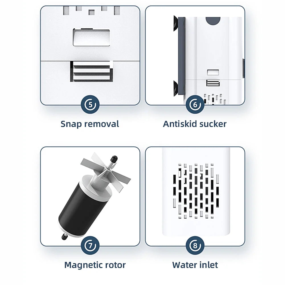 Aquarium Filter Pump Built-In Filtration & Aeration